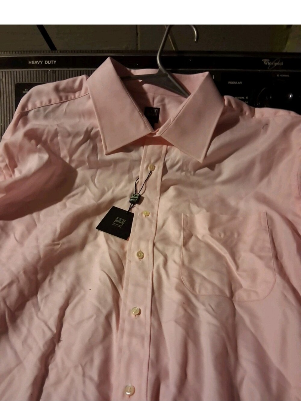 Men's IKE Behar Long-Sleeve Dress Shirt - Light Pink Size 18 35